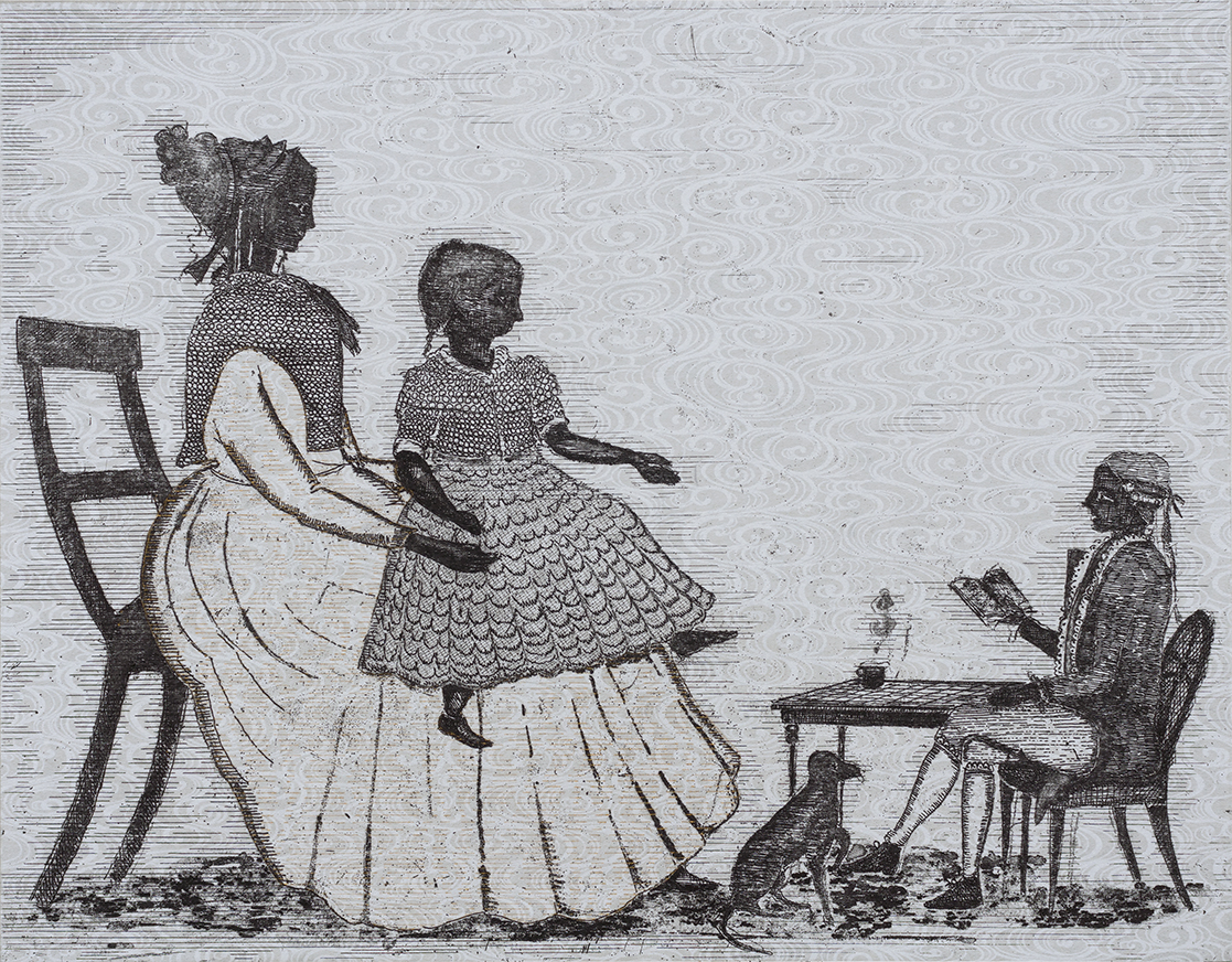 Casanova Selling The National Lottery To Catherine The Great, Two plate etching with chine-collé printed on 300gm Hahnemuhle paper, 38 x 30 cm Edition: 25, 2018 Casanova Selling The National Lottery To Catherine The Great, Two plate etching with chine-collé printed on 300gm Hahnemuhle paper, 38 x 30 cm Edition: 25, 2018
